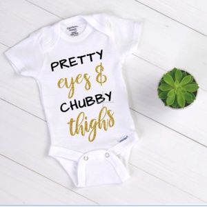 Gerber One Pieces Pretty Eyes And Chubby Thighs Baby Onesie Poshmark